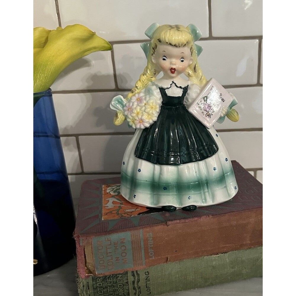 RARE VTG Napco Goldilocks Girl Three Bears Book Planter Figurine 1950s Kitsch